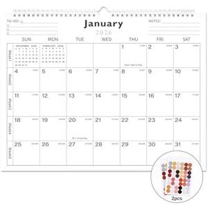 Lbylyhxc Calendar 2026 - Includes January 2026 to June 2027-18 Monthly Wall Calendar 2026-2027, 14.7 x 11.5 Inches.Thick Paper with Julian Dates and Block for New Year and Christmas Presents (wall calendar 2026-2027 simplicity), Pack of 2