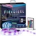 Merkury Innovations FlexGlo Flexible Multi-Colored LED Light Strips, RGBW LED Party Lights with Adhesive Backing and Remote Control. Outdoor and Indoor Strip Lights with Adhesive Tape, 16.4 ft
