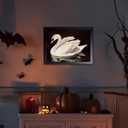 Black Wood Framed Wall Art Canvas Print Home Decor, Vintage Swan Aesthetic Wall Decor Photo, Classical Grace Swan Bathroom Prints Painting for Living Room Bedroom Office Decor 16x24 Inch