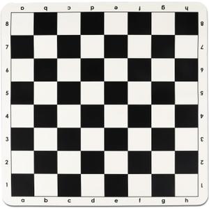 Tournament Chess Board, 20 Inch Silicone Mat, Black and White Squares with Mark