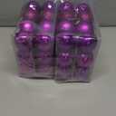 Emopeak 48Pcs Christmas Balls Ornaments for Xmas Christmas Tree - 4 Style Shatterproof Christmas Tree Decorations Hanging Ball for Holiday Wedding Party Decoration (Purple, 1.6"/4.2CM)