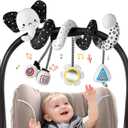 URMYWO Spiral Car Seat Toys for Babies 0-6 Months, Black and White Baby Toys, High Contrast Baby Toys for Newborn, Hanging Toy Fits Stroller, Shower Gift for Boys Girls