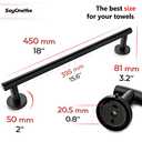 Matte Black Towel Bar 18 Inch  SUS304 Stainless Steel Wall Mounted Bathroom Towel Rack, Single Layer Rod, Rustproof Hand Towel Bar for Bathroom, Kitchen, Toilet  Installation Hardware Included