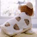 Size Small to Large, Dog Winter Coat with Hat, Kitten Thicken Cloak Blanket, Pets Nightgown for Small Medium Dogs Brown Medium (M: Recommand Weight 7-14 lbs (3.5-6.5kg))