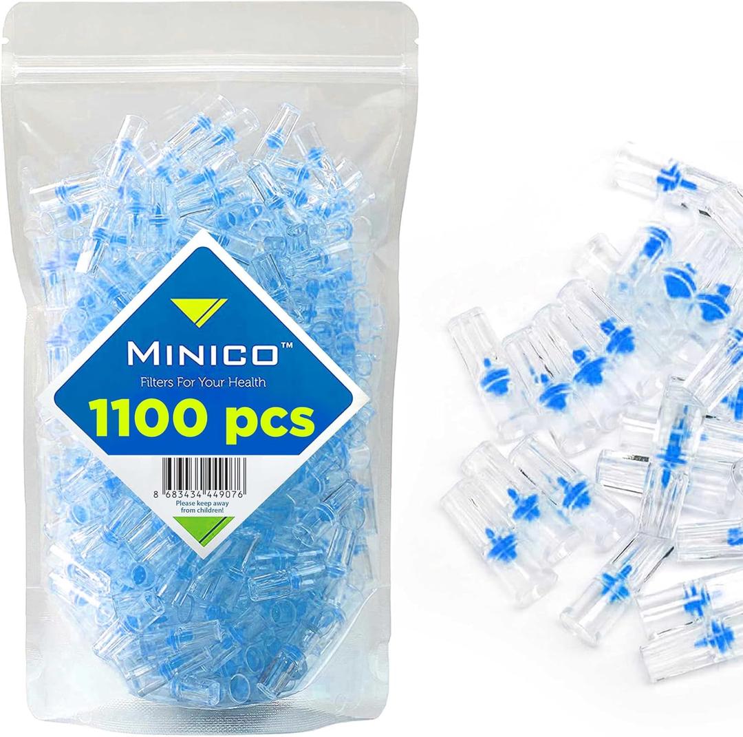 1100 Cigarette Filters that Remove Tar and Chemical Cigarette Filter Tips Regular & King Size 8mm Blue Cigarette Holders,BPA-Free Smoking Experience Can be Carried in Cigarette Case