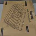 Kitsure Dish Drying Rack for Kitchen Counter, Stainless Steel Sink Organization and Storage Essentials with Cutlery Holder, Home and Apartment Decor, 12''W x 15.5''L, Light Grey