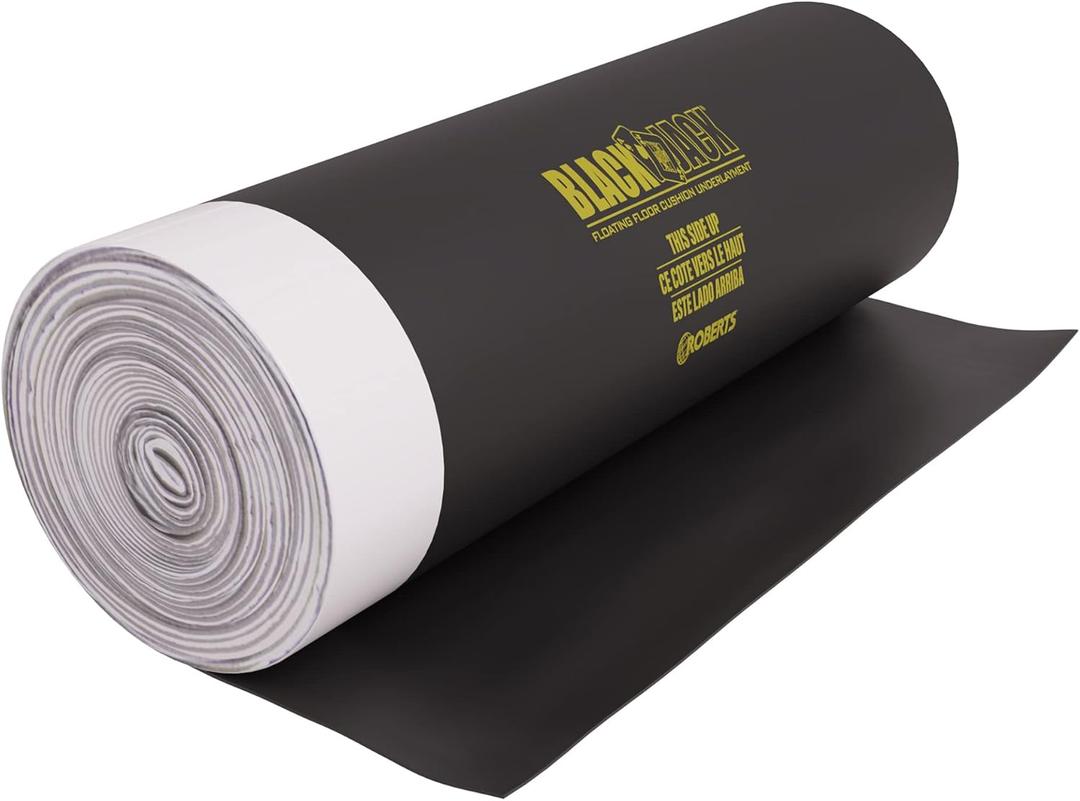 ROBERTS Black Jack Underlayment - 600 sq. ft. Roll - 43" x 167.5' x 2.5 mm
