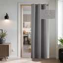 RYB HOME 100% Blackout Linen Door Curtains for Doorways, Thermal Insulated Light Blocking Drapes for Interior Room/Kitchen/Bathroom/Closet, Grey, W42 x L80, 1 Panel