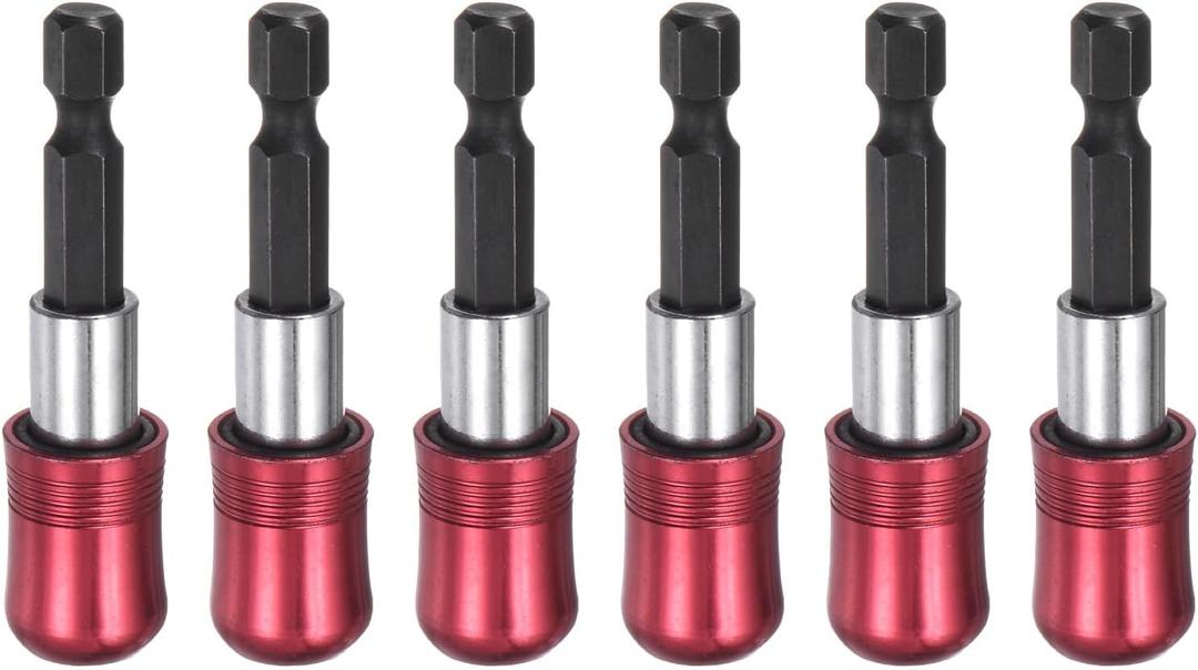 HARFINGTON 6pcs Magnetic Extension Chuck Adapter 2.5" 1/4 Inch Hex Shank Quick Release Bar Socket Screwdriver Bit Holder for Screwdriver Bits Nuts Drills Socket Driver Adapter
