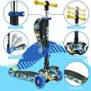 Hurtle 3-Wheeled Scooter for Kids - Wheel LED Lights, Adjustable Lean-to-Steer Handlebar, and Foldable Seat - Sit or Stand Ride with Brake for Boys and Girls Ages 1-14 Years Old