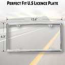 Chrome License Plate Frames Made of Zinc Alloy Metal, Universal Car Accessories,2Pack Front & Rear License Plate Holders Never Rust and Unbreakable with All Mounting Hardware Included