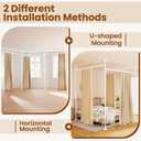 BONPALLY Room Divider Curtain Rod for Wide Space Room Separation, 28-171inch(W) 4-10ft(H) Adjustable No Drilling Tension Curtain Rods, Heavy Duty Temporary Privacy Wall Divider, White