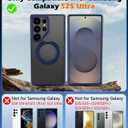 imluckies for Samsung Galaxy S25 Ultra Case with 360 Rotable Ring Stand [Compatible with Magsafe], Military Grade Drop Protection, Slim Fit Bumper for S25U, Matte Blue