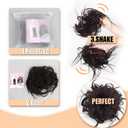 HMD Tousled Updo Messy Bun Hair Piece Hair Extension Ponytail With Elastic Rubber Band Updo Extensions Hairpiece Synthetic Hair Extensions Scrunchies Ponytail Hairpieces for Women (18t613#)
