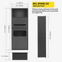 Shower Niche, Recessed Waterproof Bathroom Niche, 304 Stainless Steel with Toilet Paper Holder for Bathroom Bedroom Office Kitchen, Black, 11 inches x 28 inches x 5.4 inches