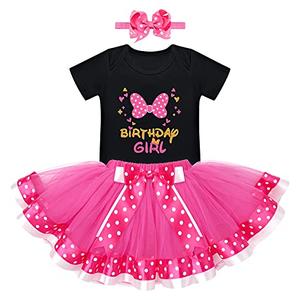 IBTOM CASTLE Newborn Toddler Baby Girls Half 1st 2nd Birthday Outfit Mouse Princess Dress Polka Dots Tutu Skirt ONE Cake Smash Halloween Fancy Funny Costume for Photo Shoot  2T, Size 2Y