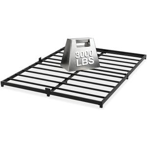 Queen Low Platform Bed Frame, 3" Ground, Heavy Duty, King