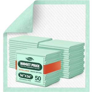 MILDPLUS Disposable Bed Pads 36'' X 36'' Heavy Duty Underpads Extra Large Incontinence Pads for Unisex Adult, Senior, Kids and Pet (50 Count)