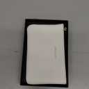 DORIS&JACKY Small Leather Coin Purse Mini Keychain Pouch Card Holder For Men Women (6-White)