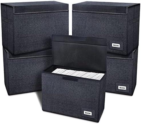 Leffis 5 Pack Comic Book Storage, Comic Book Box Collapsible and Stackable Comic Short Box, Moistureproof Comic Box with Lid and Label Slot 15.5" X 7.5" X 11.3" Holds 150 Comics