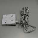 Surge Protector Power Strip 15 Ft Cord, Ultra Thin Flat Extension Cord with 8 Outlets 4 USB Ports(2 USB C), Flat Plug Power Strip, 15 Ft Long Braided Power Cord for Home, Office, Dorm Room Essentials (White & Grey)