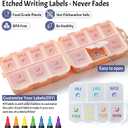 NEW Foldable & Double Protection Portable Weekly Pill Organizer 2 Times A Day with Etched Labels, AM PM 7 Day Week Medicine Box, Daily Travel Pill Case Holder Dispenser for Vitamin, Supplement - Pink