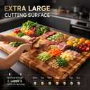 Teak Wood 30in Noodle Board End Grain Large Cutting Board for Kitchen, 30*20 inch