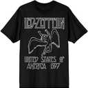 Led Zeppelin Falling Icarus 1977 Men's Crew Neck Short Sleeve T-Shirt (Black, Large)