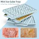 WIBIMEN Mini Ice Cube Trays, 0.55 Tiny Pebble Ice for Iced Coffee & Cocktails, Fast Chill, Easy Twist Release, Stackable with Lid & Storage Bin (4 Pack, Blue)