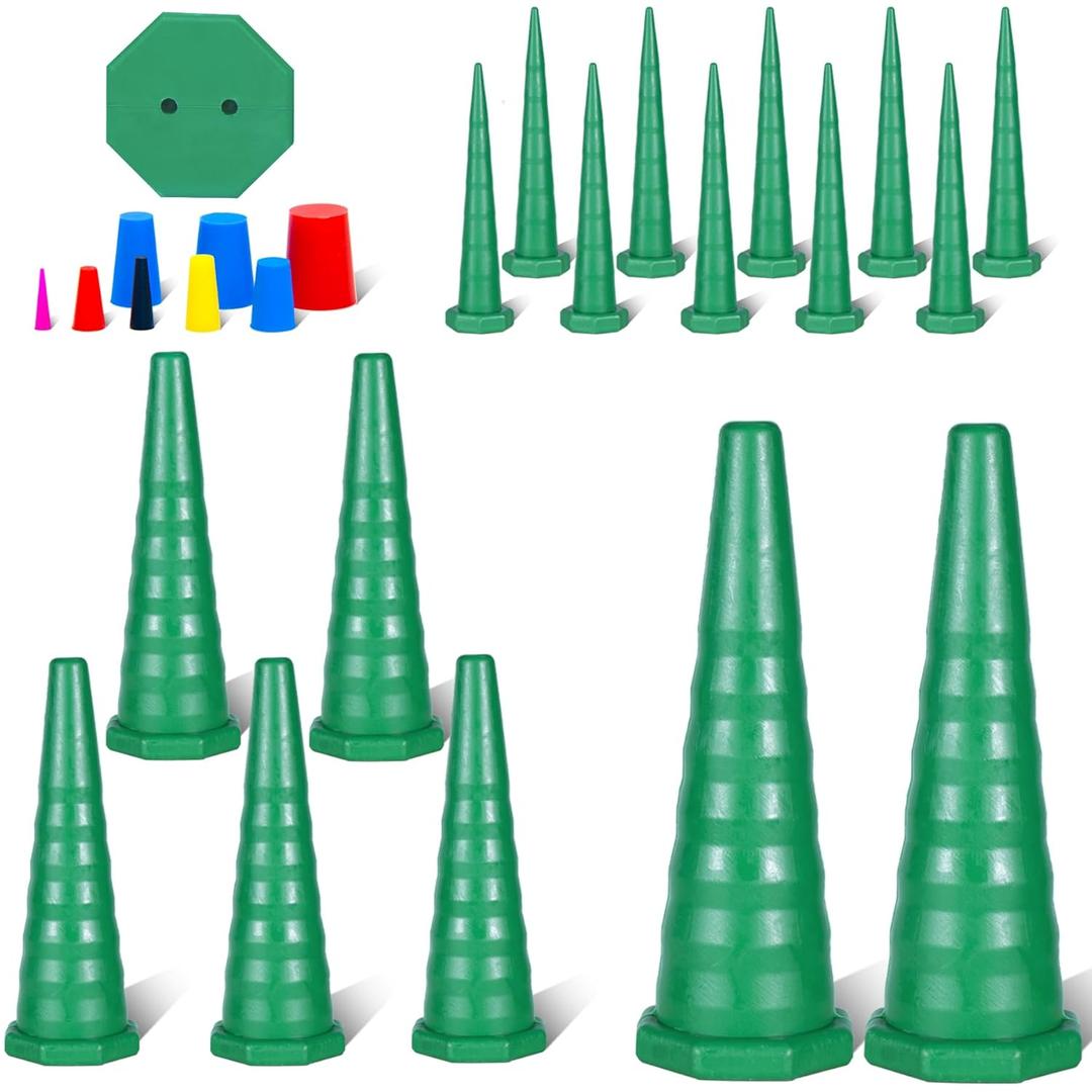 25PCS Hydraulic Oil Service Plugs,Universal Hydraulic Oil Line Service Rubber Plugs and Caps Kit,for Hose,Oil Pipes,Irrigation,3 Sizes(Green)