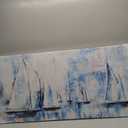 sechars Sailboats Painting Canvas Art Abstract Sailing Boats Wall Decor Rustic Nautical Theme Home Office Living Room Decorations 24x48 Inch (Blue)