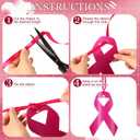 Unittype 18 Pack Pink Ribbon Breast Cancer Awareness Decorations with 2 Rolls 24 yd Ribbon Large Breast Cancer Hanging Ornaments Signs for Women Girls Yard Outdoor Charity Public Party Supplies