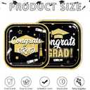 200 Pcs Graduation Party Decorations 2026 Black Gold Graduation Plates and Napkins Disposable Square Paper Plates Congrats Grad Tableware Set for Class of 2026 College High School Prom Party Serves 50