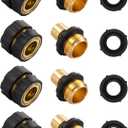 Quick Connect Garden Hose Fittings, Premium 3/4 Inch Garden Hose Quick Connect, 4 Set Male and Female Quick Release Hose Connectors, Easy Connect No-Leak Garden Hose Quick Connector