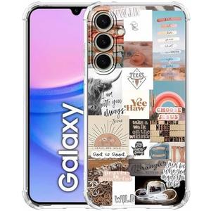 AOSSXIN Jesus and Cowboy Case for Samsung Galaxy A15,Christian Quotes and Western Cowgirl Collage,Trendy TPU Bumper Case for Galaxy A15
