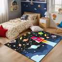 Space Rug - Space Rug for Boys Room Cartoon Solar System Carpet Educational Learning Carpet for Playroom Planet Themed Mat for Bedroom Decor, 2.5x4 Feet (Multi-1040)