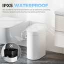 jinligogo 3 Pack 5 Gallon Bathroom Trash Can with Lid, Automatic Motion Sensor White Trash Can, Touchless Slim Waterproof Garbage Bin for Kitchen, Bedroom, Office, and Bathroom