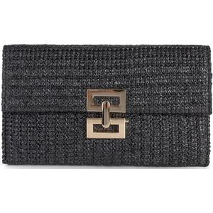 Straw Clutch Purses Women Summer Beach Handbags Boho Woven Envelope Wallet Fold Over Chain Crossbody Shoulder Bag Evening Bag