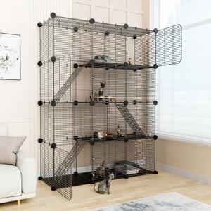 STILLCOVE Cat Cage Indoor, Big Wire Cat Cage Kennels Enclosures DIY Playpen Crates, Pet Pen C&C Cage for Multiple Cats Kittens Rabbits Bunny Ferrets Chinchilla and Small Animals
