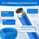 3/4"100&200&300ft Compressed Air Line Kit for Shop/Garage, Hdpe-Aluminum Rapid Air System Includes Right Angle Fittings and Tee Fittings, Compressed Air Piping System Leak Proof&Easy to Install