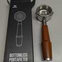 54mm Bottomless Portafilter Breville Compatible Rosewood Handle & Naked 18-21 Gram Filter Basket Included Fits Barista Express, Pro, Touch, Bambino Plus, Infuser, Duo Temp Pro Impress