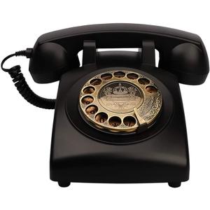 TelPal Antique Phones Corded Landline Telephone Vintage Classic Rotary Dial Home Phone of 1930s Old Fashion Business Phones Home Office Decor Landlines (8008-Black)