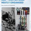 Ski Storage Rack for Garage  Freestanding Ski Holder for 4 Pair Skis, Boot, Helmet, Goggles, Indoor Snowboard Rack Organizer Stand for Home, Shed, Basement, White