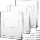 zavekia Acrylic Brochure Holder, 3 Packs 8 x 11.5 Inches Brochure Holder Wall Mount Flyer Holder Clear Literature Holders Magazine Holder,Mail Holder For Wall (8 x 11.5 in / 3 pack)