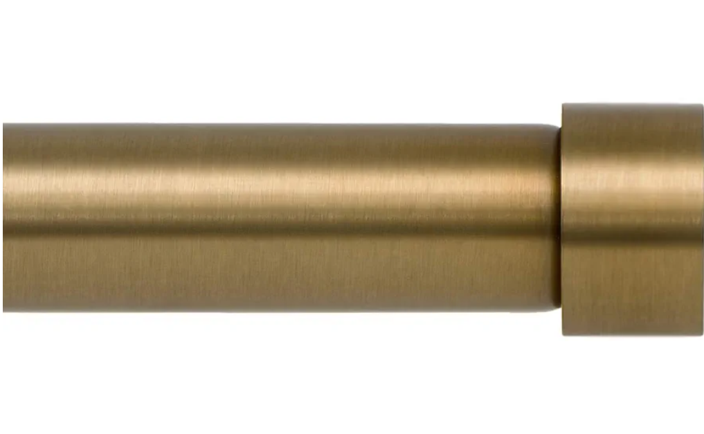 Ivilon Side Window Short Curtain Rod - End Cap Style Design 1 Inch Pole. 16 to 28 Inch Color Warm Gold