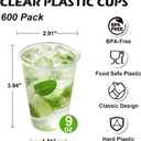 Lamosi 600 Pack 9 oz Clear Plastic Cups, Plastic Disposable Cups, Cold Drinking Water cups for Party, Wedding, Travel, BBQ, Picnic, Event (EXP 12/31/56)