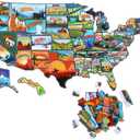 Xuhal 50 Pcs United States Map Fridge Magnets USA Souvenirs Us Individual State & Province Refrigerator Magnets Set for Travel Gift Destination of States Visited(Elegant,Become A Map)