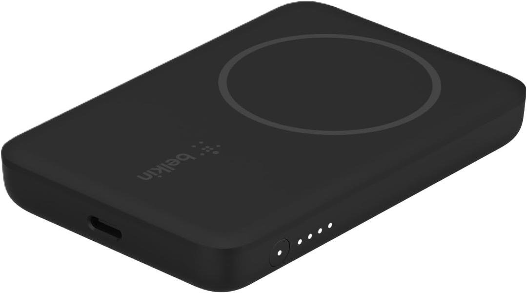 Belkin Portable Charger, MagSafe Charger Wireless Power Bank - 7.5W Wireless Charger - Portable Magnetic Battery Pack for iPhone 16, 15, 14, 13, Plus, Pro, Pro Max, Mini, AirPods, & More - Black