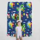 Franco Kids Room Window Curtains Drapes Set, 82 in x 63 in, Super Mario