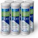 Block Activated Carbon Coconut Shell Water Filter Cartridge 5 Micron for RO & Standard 10 Housing WELL-MATCHED with WFPFC8002, WFPFC9001, WHCF-WHWC, WHEF-WHWC, FXWTC, SCWH-5 (6 Pack)